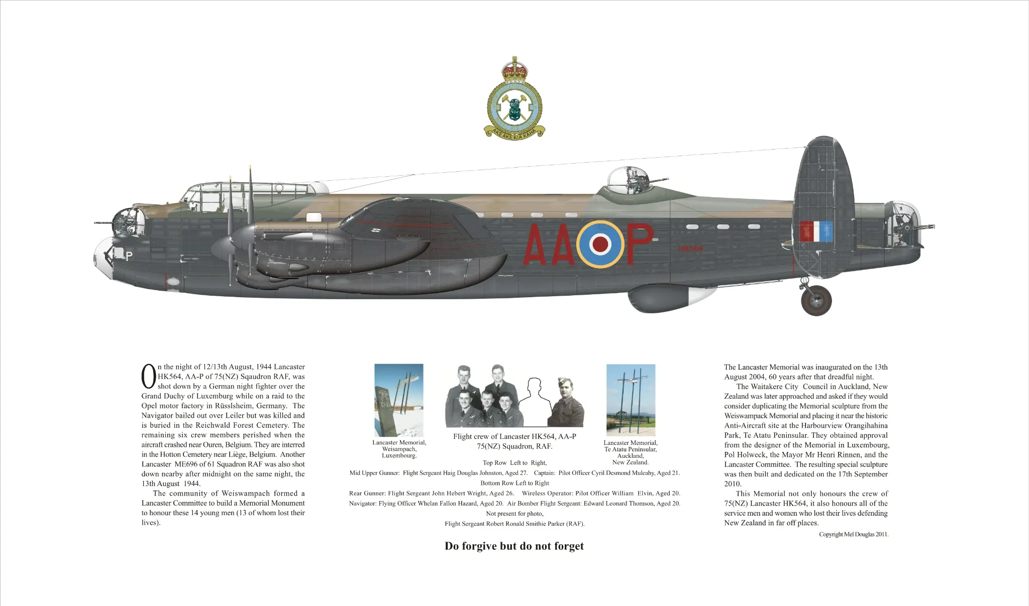 Luxembourg Lancaster Memorial aviation print